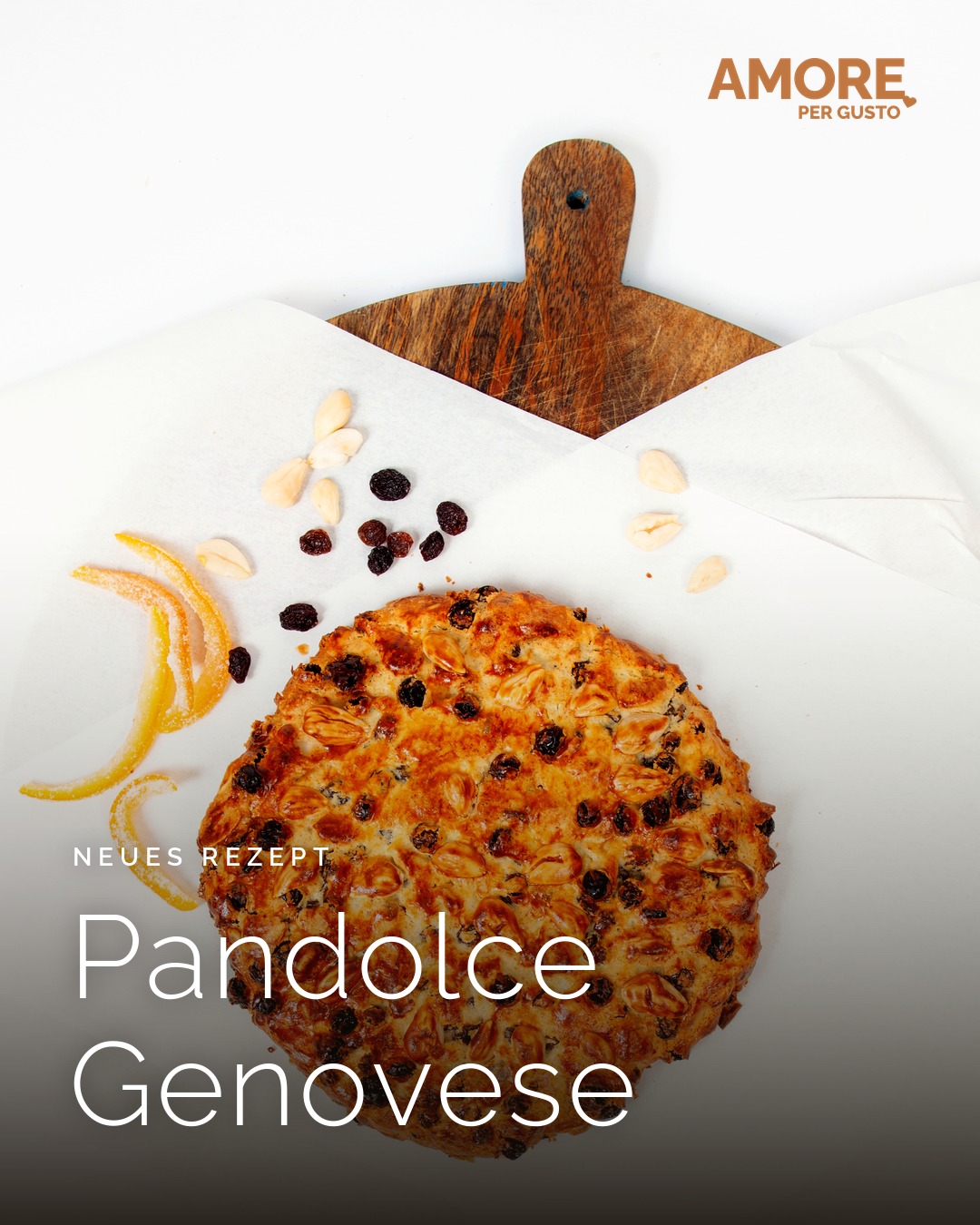 Pandolce Genovese — die Zutaten und das fertige Gericht, fotografiert von Stefania Lettini